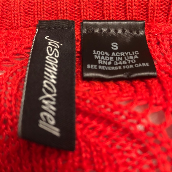 Red Open Front Shrug Sweater - Picture 5 of 7